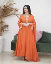 Georgette premium handworked anarkali